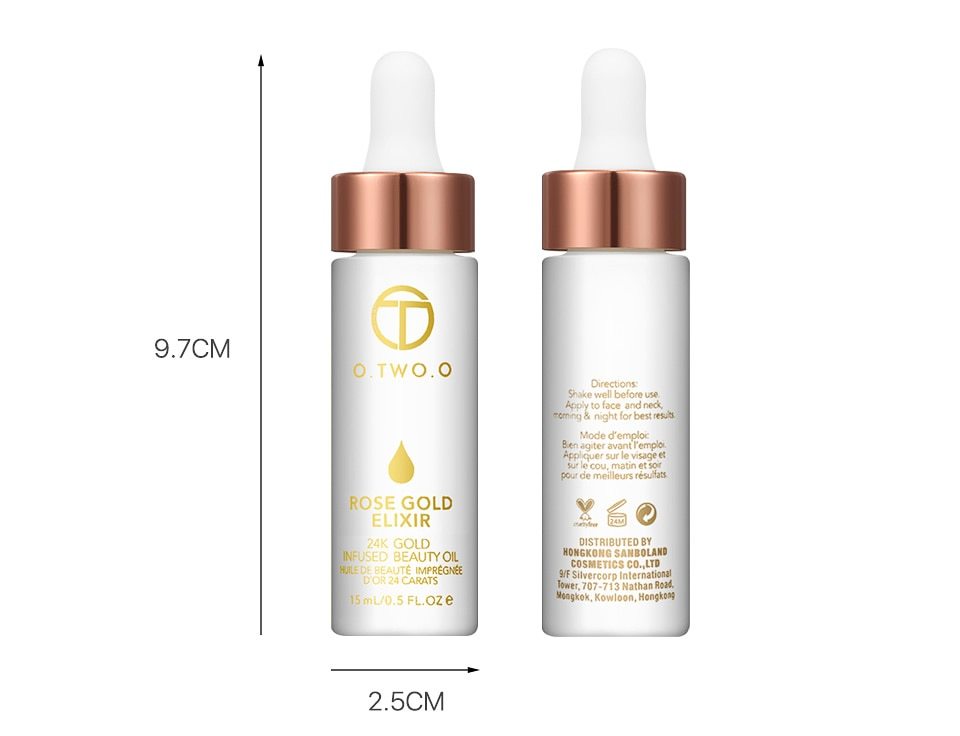 24k Rose Gold Elixir Skin Make Up Oil For Face Essential Oil Before Primer Foundation