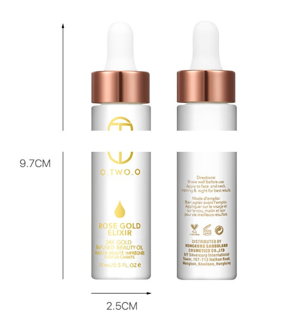 24k Rose Gold Elixir Skin Make Up Oil For Face Essential Oil Before Primer Foundation