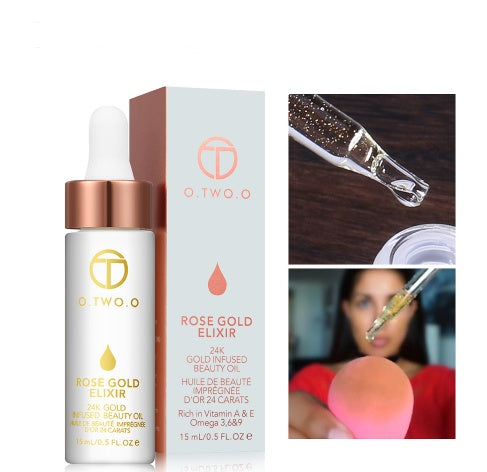 24k Rose Gold Elixir Skin Make Up Oil For Face Essential Oil Before Primer Foundation
